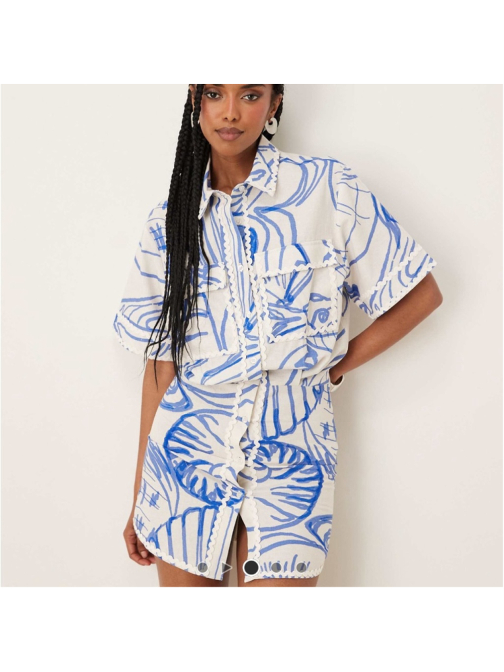 ASOS Blue and White Graphic Shirt